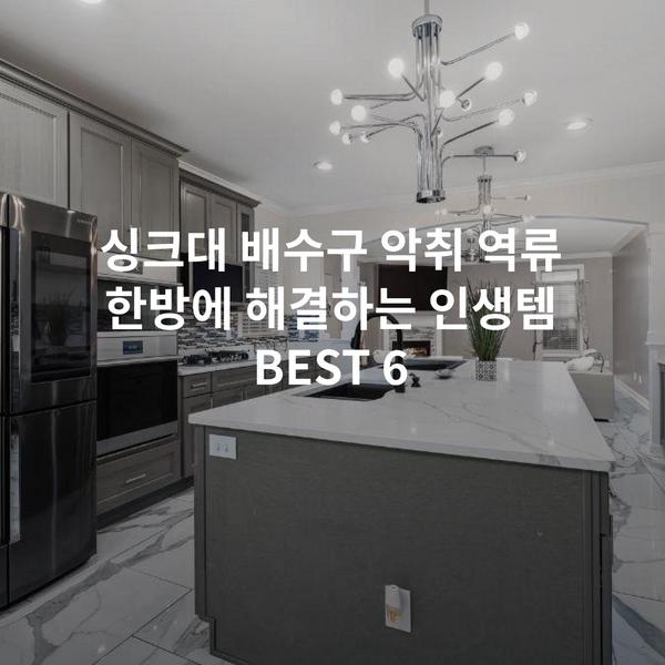 싱크대 배수구 악취 역류 한방에 해결하는 인생템 BEST 6