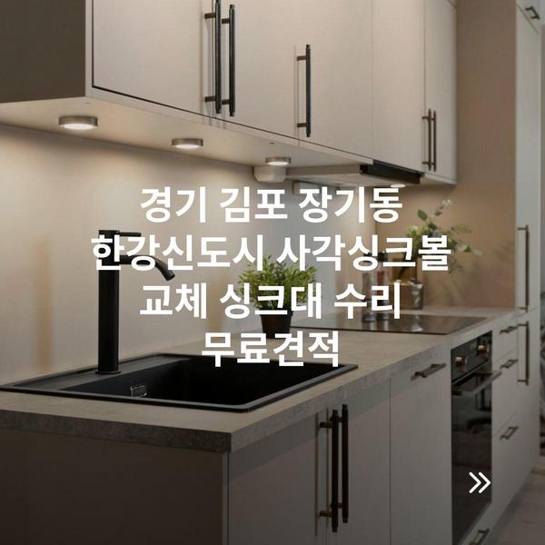 경기 김포 장기동 한강신도시 사각싱크볼 교체 싱크대 수리 무료견적