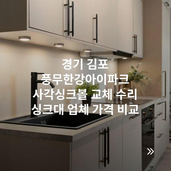 경기 김포 풍무한강아이파크 사각싱크볼 교체 수리 싱크대 업체 가격 비교