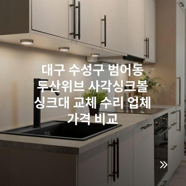 대구 수성구 범어동 두산위브 사각싱크볼 싱크대 교체 수리 업체 가격 비교