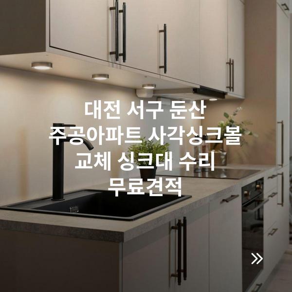대전 서구 둔산 주공아파트 사각싱크볼 교체 싱크대 수리 무료견적