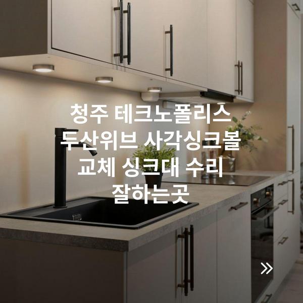 청주 테크노폴리스 두산위브 사각싱크볼 교체 싱크대 수리 잘하는곳