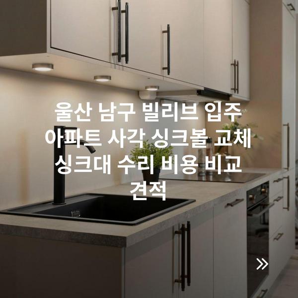 울산 남구 빌리브 입주 아파트 사각 싱크볼 교체 싱크대 수리 비용 비교 견적