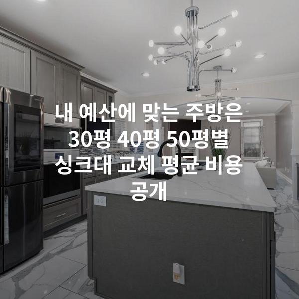 내 예산에 맞는 주방은 30평 40평 50평별 싱크대 교체 평균 비용 공개