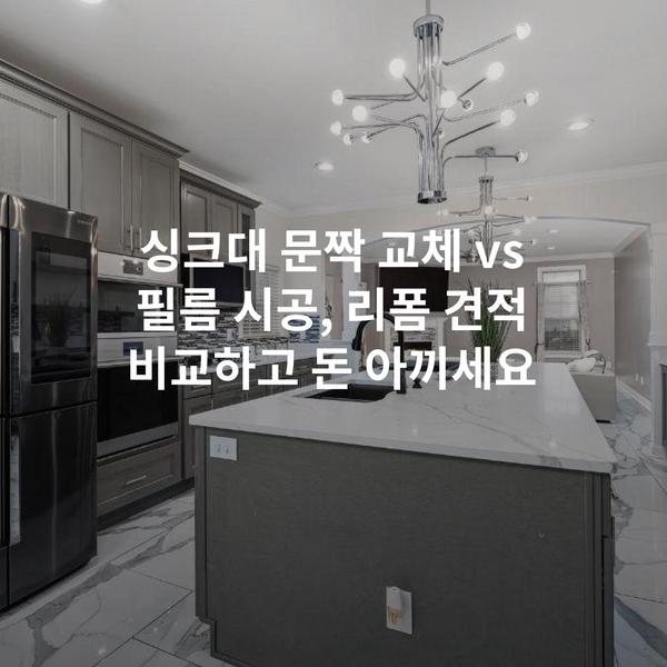 싱크대 문짝 교체 vs 필름 시공, 리폼 견적 비교하고 돈 아끼세요