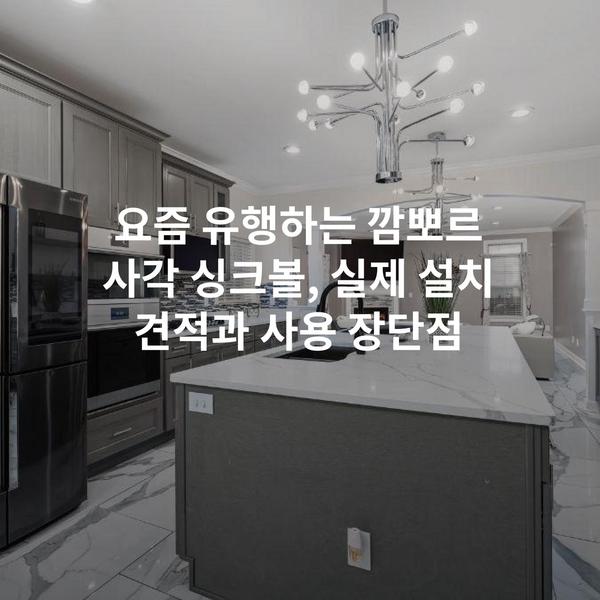 요즘 유행하는 깜뽀르 사각 싱크볼, 실제 설치 견적과 사용 장단점
