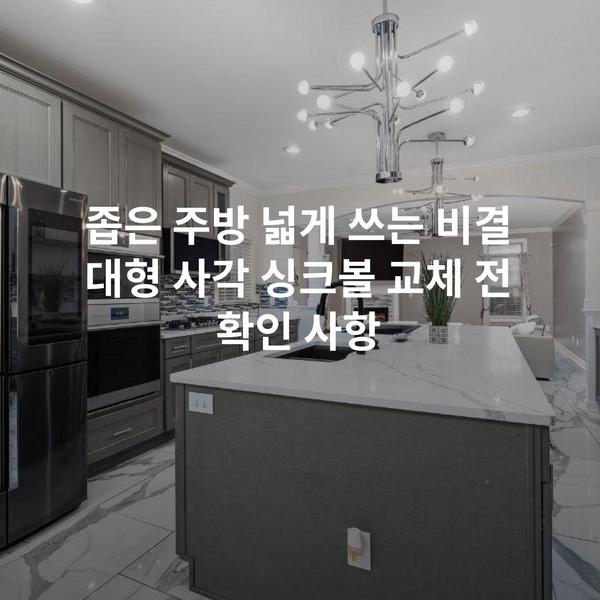 좁은 주방 넓게 쓰는 비결 대형 사각 싱크볼 교체 전 확인 사항