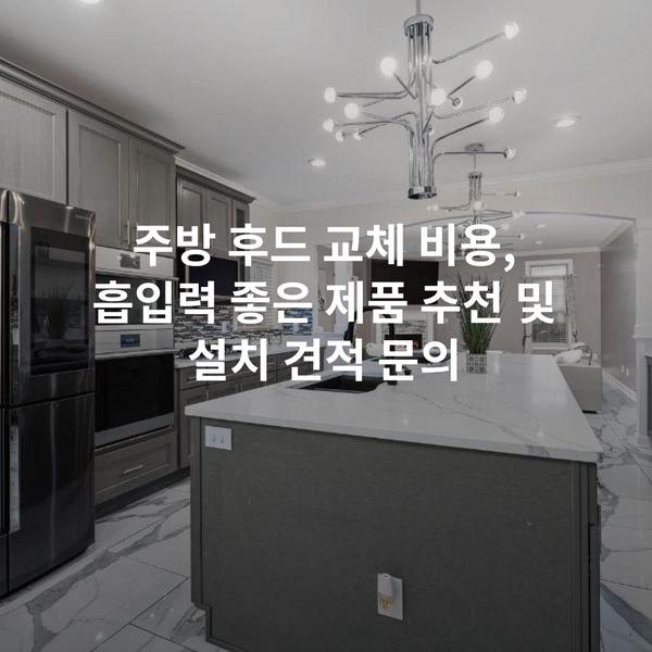 주방 후드 교체 비용, 흡입력 좋은 제품 추천 및 설치 견적 문의